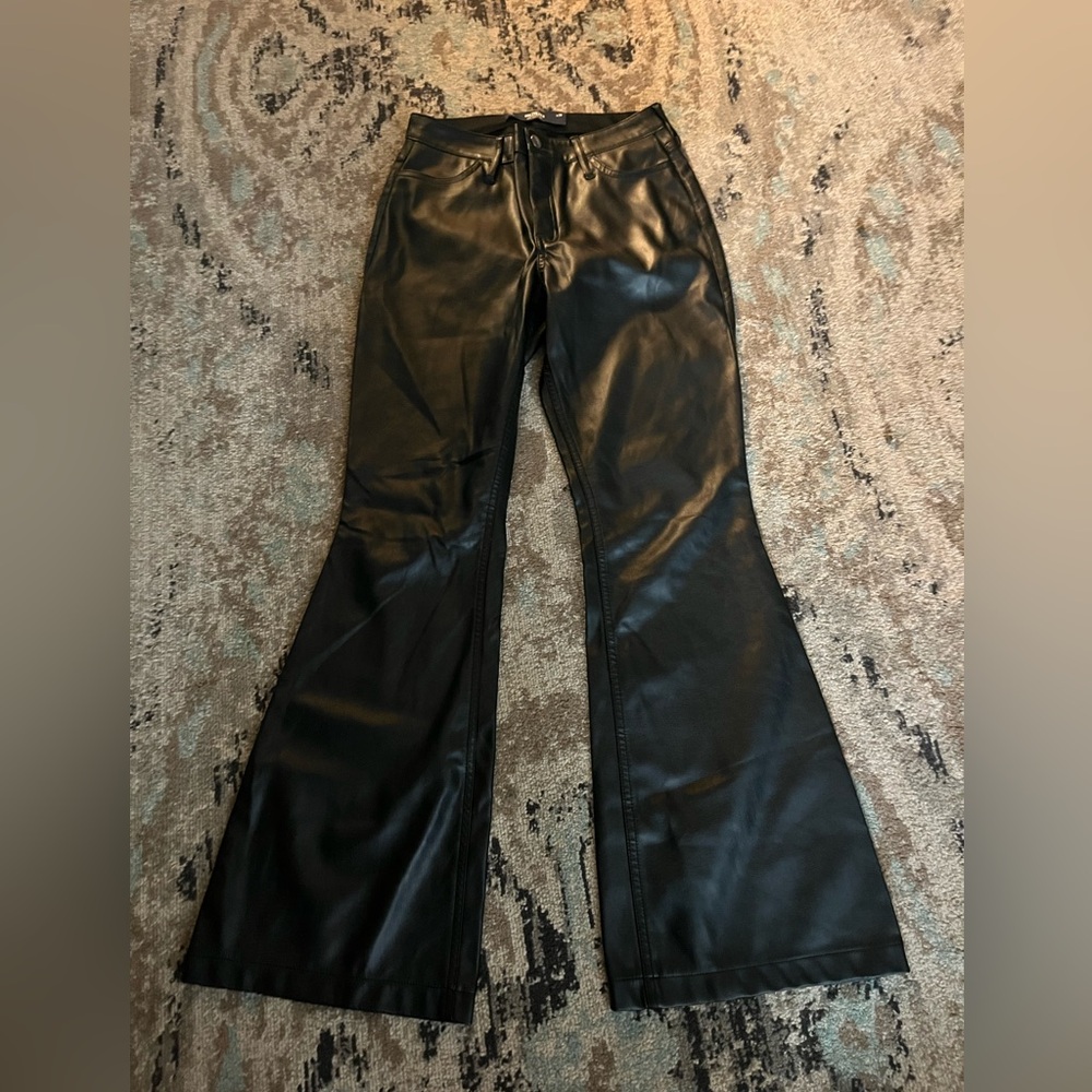 Hollister Black Faux Leather Pants